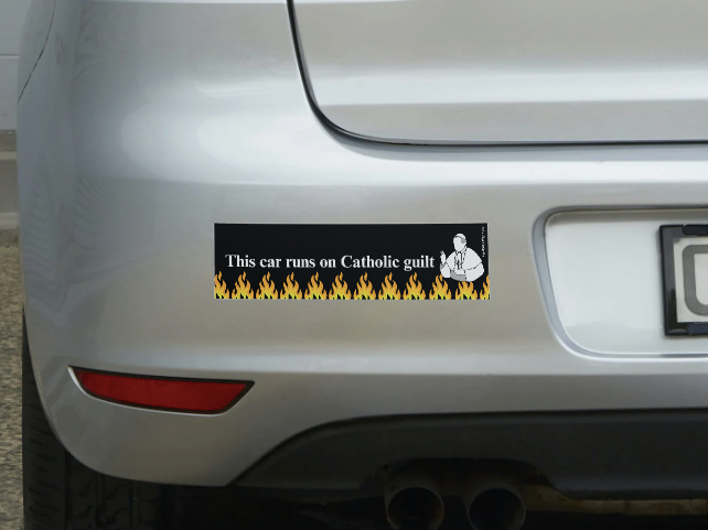 Holy Horsepower Sticker – Fueled by Catholic Guilt Edition