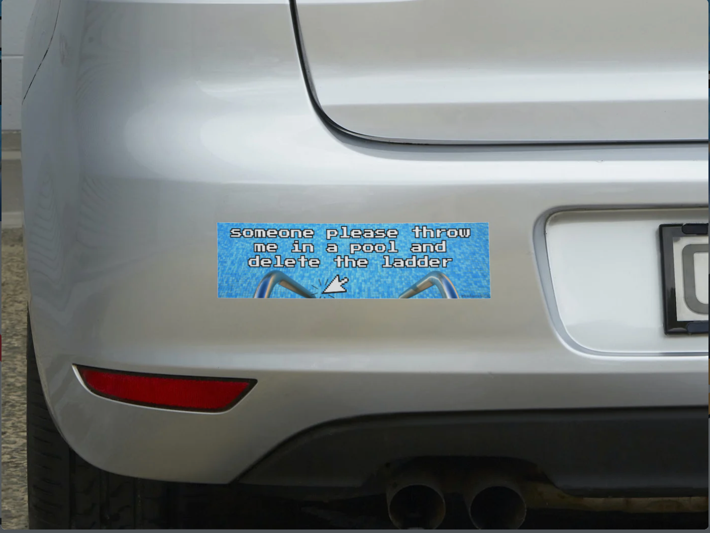Sims-Inspired Existential Crisis Sticker – Pool & Cursor Edition