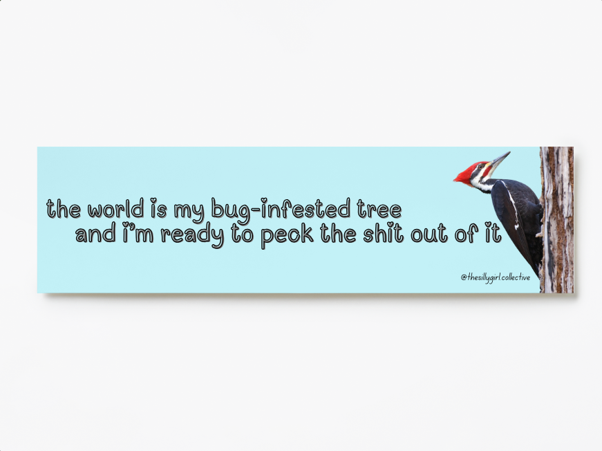 Aggressive Bird Energy Sticker – Pecking Order Edition