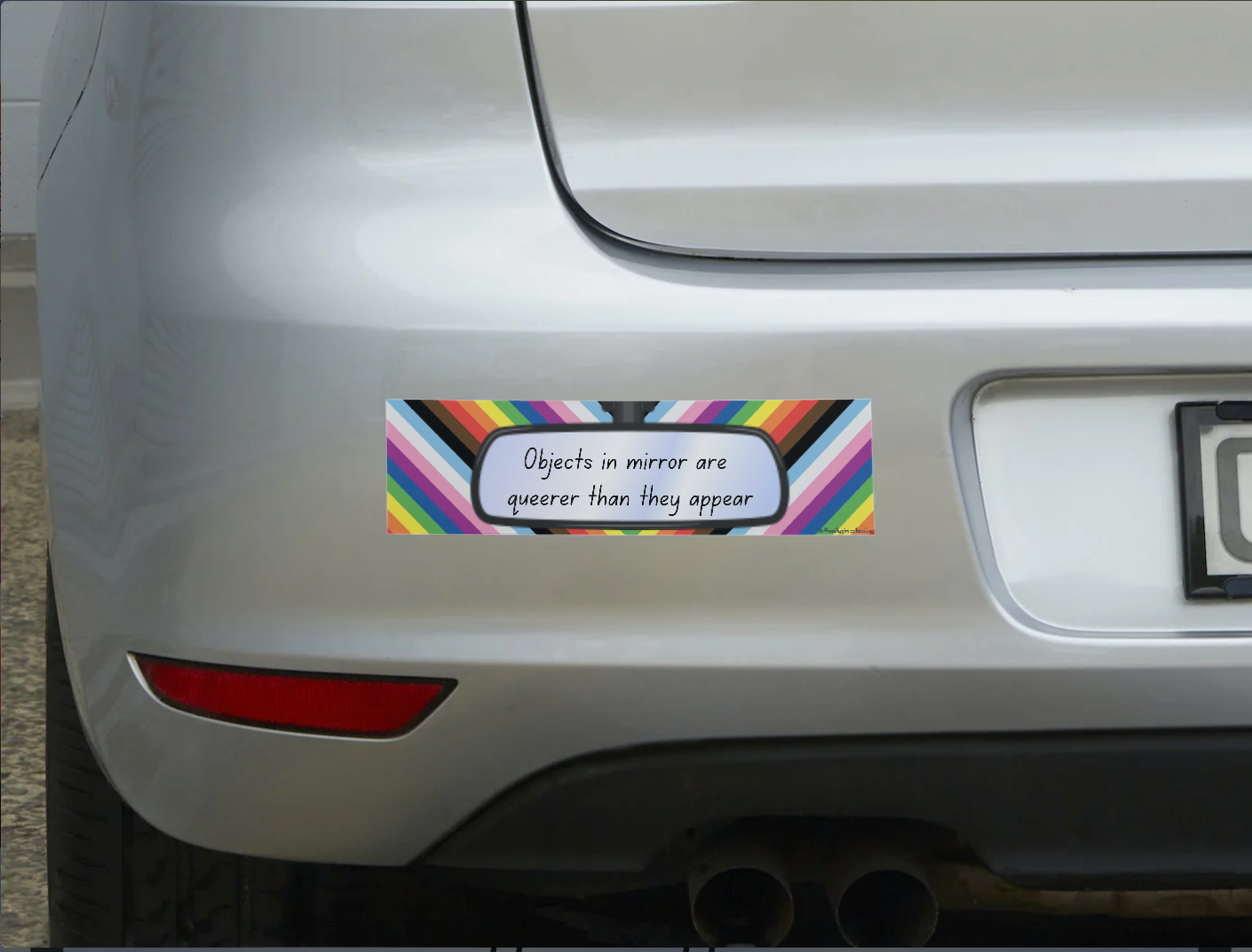 Rearview Realness Sticker – Mirror Gays Edition
