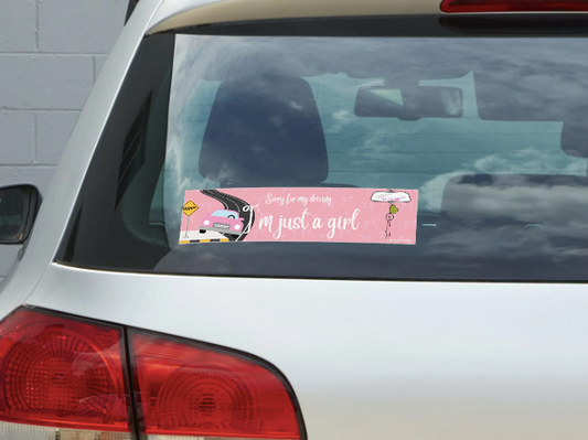 Just a Girl Sticker – Apology Not Actually Included Edition