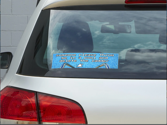 Sims-Inspired Existential Crisis Sticker – Pool & Cursor Edition