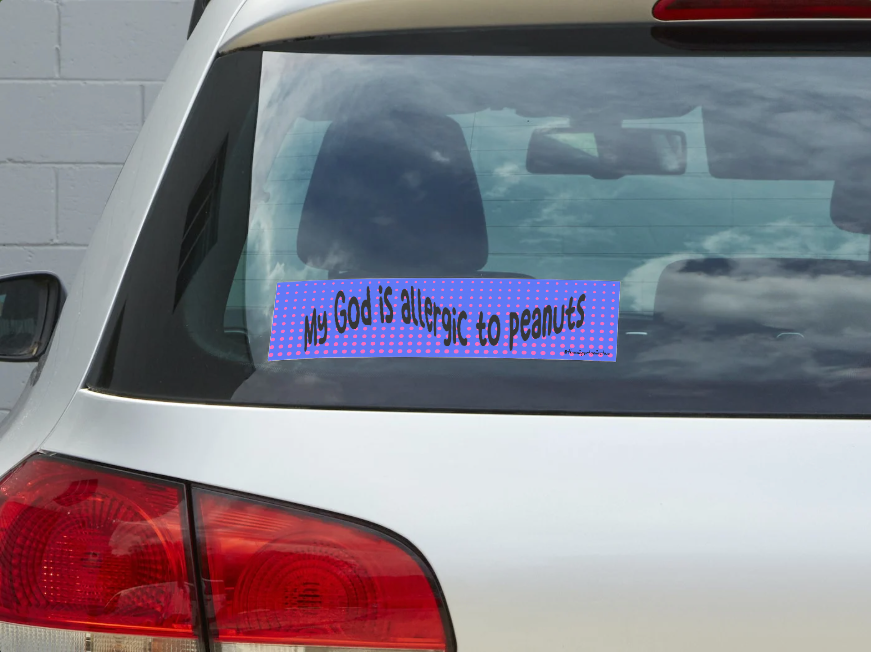 Allergy Alert Sticker – Divine Peanut-Free Zone Edition
