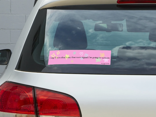 Turn Signal Tantrum Sticker – Screaming Driver Edition