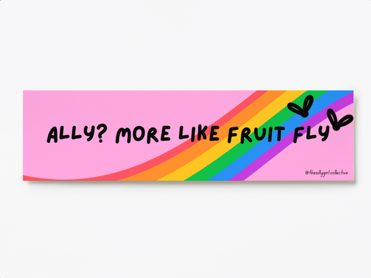 Unexpected Queer Mascot Sticker – Rainbow Bug Edition